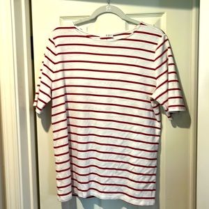 Loft womens red striped top XL